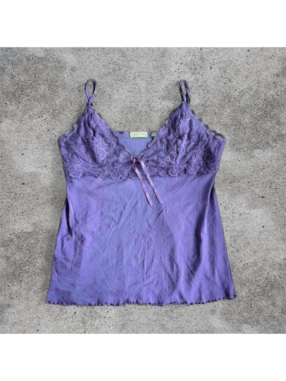 Grain de thé purple lace tank with adjustable straps